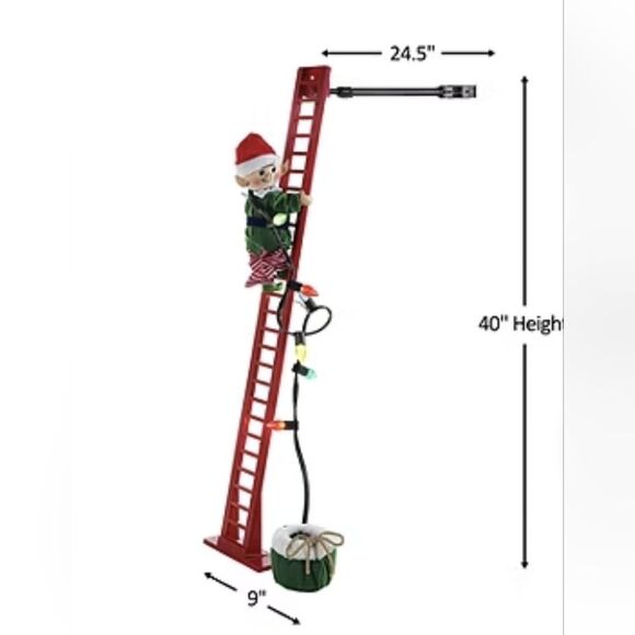 Mr. CHRISTMAS Super Climbing Elf HTF rare  climbs up and down with music lights! - Picture 3 of 13